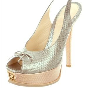 Fendi Snakeskin Platform Pumps